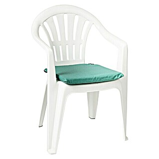 Cojín para asiento (Verde, L x An x Al: 40 x 40 x 3,5 cm, 70% algodón 30% poliéster)