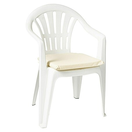 Cojín para asiento (Beige, L x An x Al: 40 x 40 x 3,5 cm, 70% algodón 30% poliéster)