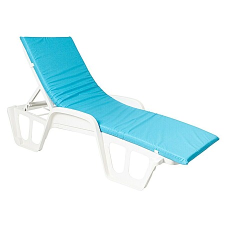 Cojín para tumbona (Turquesa, L x An x Al: 190 x 60 x 5,5 cm, 70% algodón 30% poliéster)