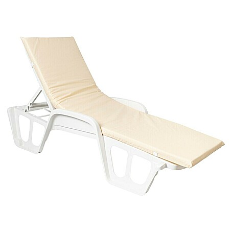 Cojín para tumbona (Beige, L x An x Al: 190 x 60 x 5,5 cm, 70% algodón 30% poliéster)