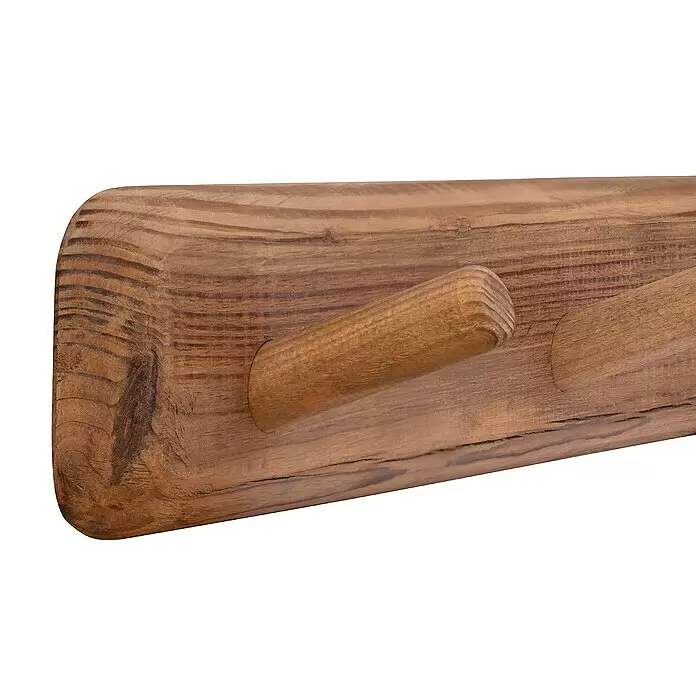 Walteco Hakenleiste - L x B x H: 730 x 99 x 100 mm, Anzahl Haken: 4 Stk., Holz - Detailaufnahme