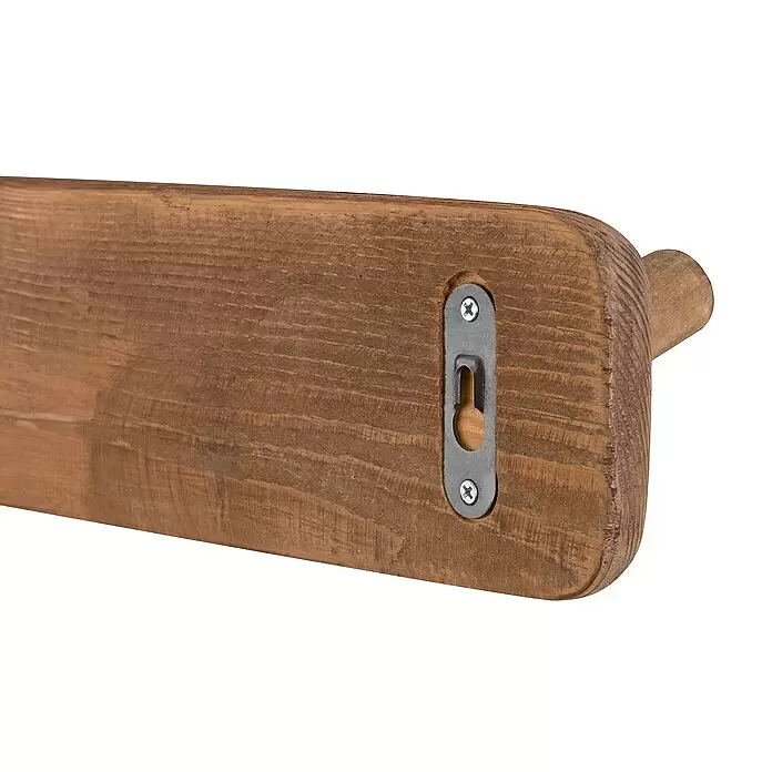 Walteco Hakenleiste - L x B x H: 525 x 99 x 100 mm, Anzahl Haken: 3 Stk., Holz - Detailaufnahme