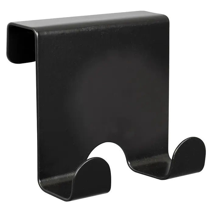 Walteco Türhaken - L x B x H: 68 x 47 x 65 mm, 2 Stk. - Schwarzer Türhänger mit zwei Haken für zusätzlichen Stauraum und Ordnung. Praktisch und stilvoll für jeden Raum.