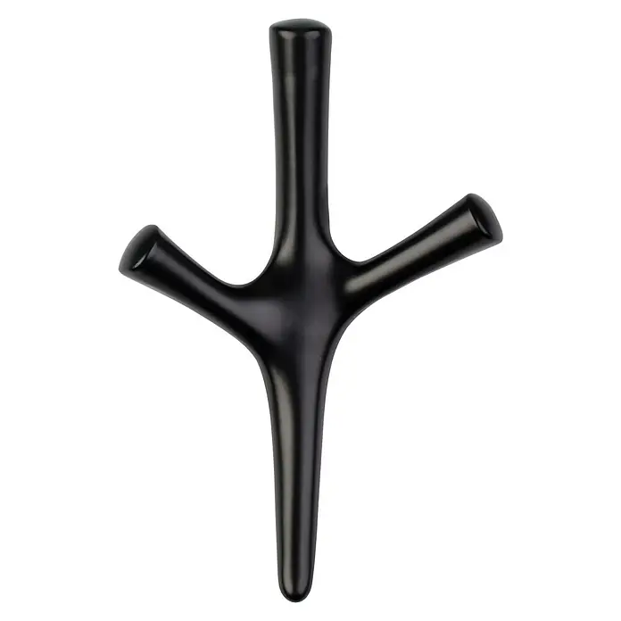 Walteco Garderobenhaken AMIOSO I - L x B x H: 107 x 59 x 160 mm, Anzahl Haken: 3 Stk., Schwarz - Schwarzer Wandhaken mit drei Armen, ideal für Jacken und Accessoires. Elegantes Design für Flur oder Schlafzimmer.