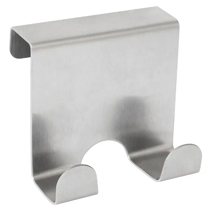 Walteco Türhaken - L x B x H: 68 x 47 x 65 mm, Edelstahl, Anzahl Haken: 2 Stk. - Doppelter Türhaken aus Edelstahl für zusätzlichen Stauraum. Ideal für Bad, Küche oder Schlafzimmer, bietet praktische Aufhängemöglichkeiten.