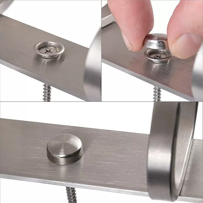 Walteco Hakenleiste - L x H: 300 x 82 mm, Anzahl Haken: 4 Stk., Edelstahl - Detailaufnahme