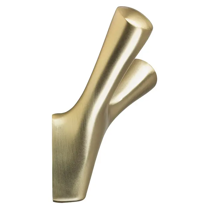 Walteco Garderobenhaken AMIOSO II - L x B x H: 76 x 48 x 92 mm, Anzahl Haken: 2 Stk., Gold - Goldener Wandhaken im modernen Design zur stilvollen Aufbewahrung von Jacken und Accessoires.