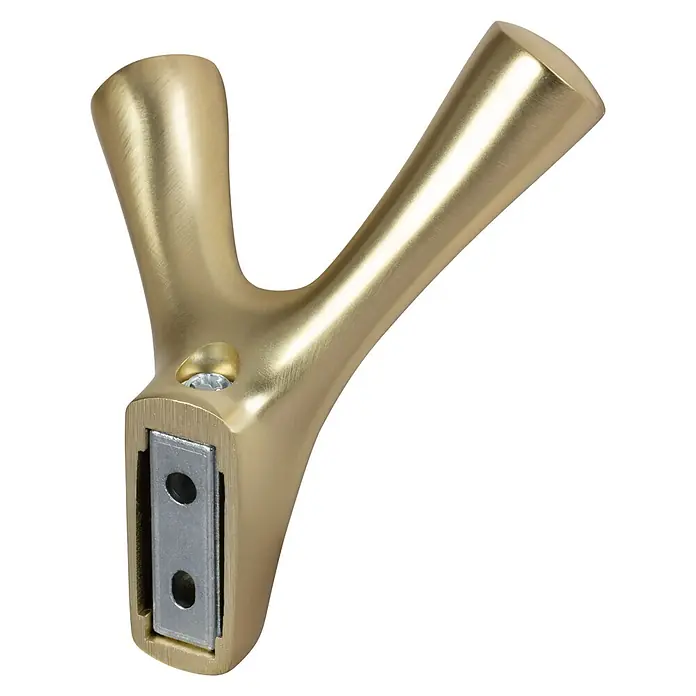 Walteco Garderobenhaken AMIOSO II - L x B x H: 76 x 48 x 92 mm, Anzahl Haken: 2 Stk., Gold - Goldener Wandhaken in Y-Form. Der Haken hat eine moderne und minimalistische Gestaltung und ist ideal für Badezimmer oder Flur.
