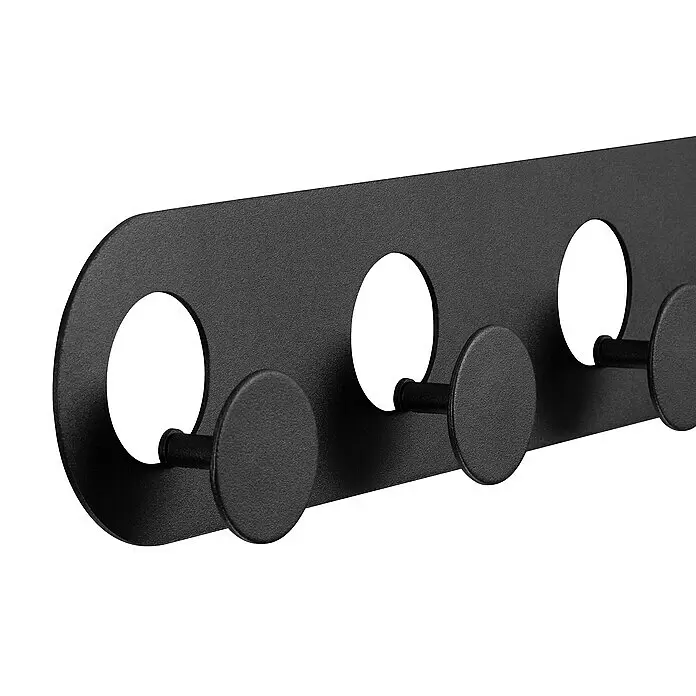 Walteco Hakenleiste - L x B x H: 500 x 30 x 82 mm, Anzahl Haken: 5 Stk., Metall - Detailaufnahme