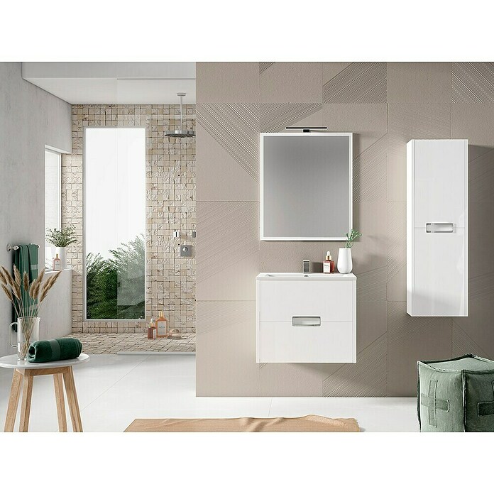 Mueble de lavabo Montana (L x An x Al: 45 x 60 x 50 cm, Blanco, Brillo)