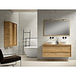 Mueble de lavabo Línea 2 senos (L x An x Al: 45 x 120 x 50 cm, Nogal)