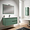 Mueble de lavabo Claire (L x An x Al: 45 x 100 x 50 cm, Verde Olivo, 1 seno, salida central, Número de cajones: 2 ud.) | BAUHAUS