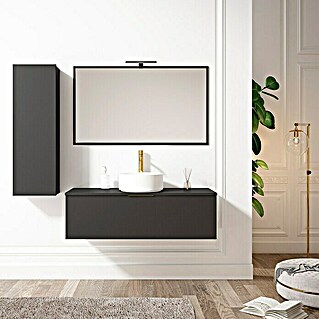 Mueble de lavabo Daire (L x An x Al: 45 x 120 x 35 cm, Negro, Mate)