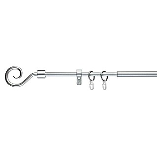 Expo Ambiente Stilgarnitur Hook (Länge Gardinenstange: 130 cm - 240 cm, Durchmesser: 16 mm, Silber)