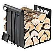 Holzkorb Wood Att (50 x 35 x 49,5 cm, Stahl, Schwarz)