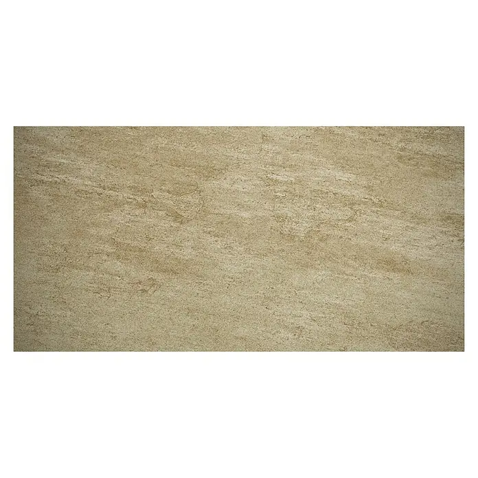 Feinsteinzeugfliese Jade Stone - 30 x 60 cm, Beige, Matt - Naturgetreue Nahaufnahme einer beigen Travertinfliese mit dezenter Maserung und rustikaler Textur. Ideal für stilvolle Innenraumgestaltung.