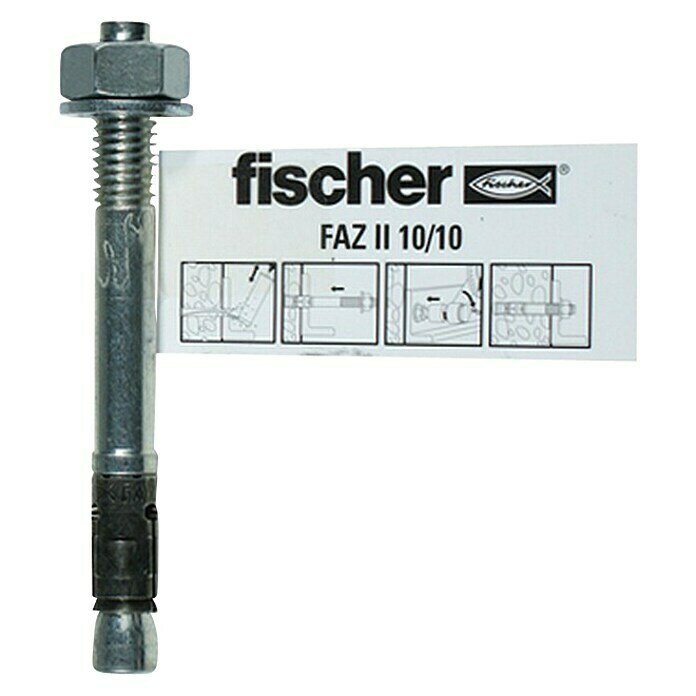 Fischer Ankerbolzen FAZ II 10/10 EDurchmesser: 10 mm, Länge Dübel: 95 mm Front View