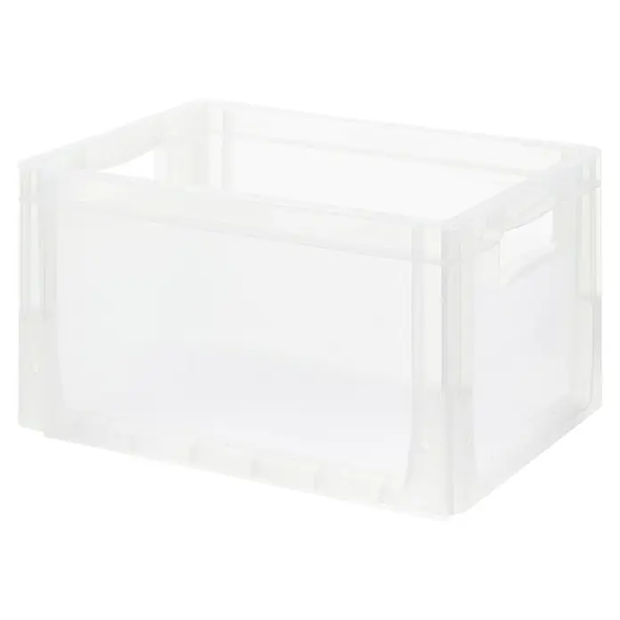 Eurobox - 21 l, L x B x H: 40 x 30 x 22 cm, Transparent - Eine durchscheinende, leere Aufbewahrungsbox aus Kunststoff, ideal zur Lagerung und Organisation von Gegenständen. Die Box hat praktische Griffe.