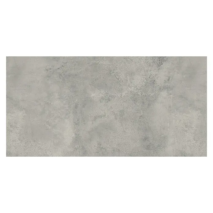 Queens Feinsteinzeugfliese - 59,8 x 119,8 cm, Grau, Glänzend - Graue Betonfliese mit subtilen Texturen und Schattierungen, ideal für moderne Innenräume und minimalistische Designs.