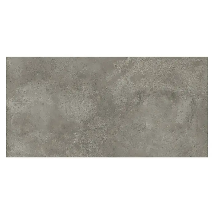Queens Feinsteinzeugfliese - 59,8 x 119,8 cm, Grau, Matt - Nahaufnahme einer grauen Betonplatte mit subtilen Texturen und Farbvariationen. Ideal für moderne Innen- und Außendesigns.