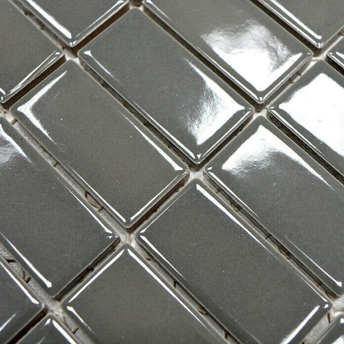 Mosaikfliese Uni ST 380 (30 x 30 cm, Grau, Glänzend)