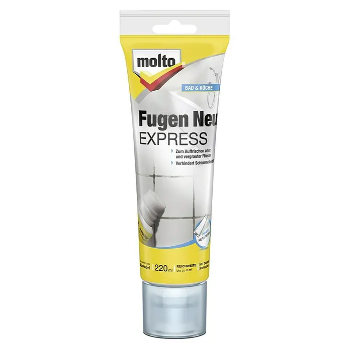 Molto Fugenauffrischer Fugen-Neu Express - 22 ml - Die Molto Fugen Neu Express Tube zur Auffrischung und Erneuerung von Fliesenfugen in Bad und Küche.