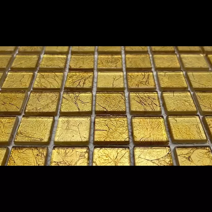 Mosaikfliese Quadrat Crystal Uni CM 4GO10 - 30 x 30 cm, Gold, Glänzend - CM 4GO10