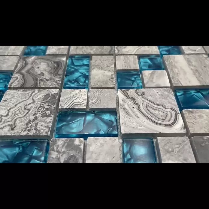 Mosaikfliese Crystal Mix XCM MC589 - 30 x 30 cm, Grau, Glänzend - XCM MC589