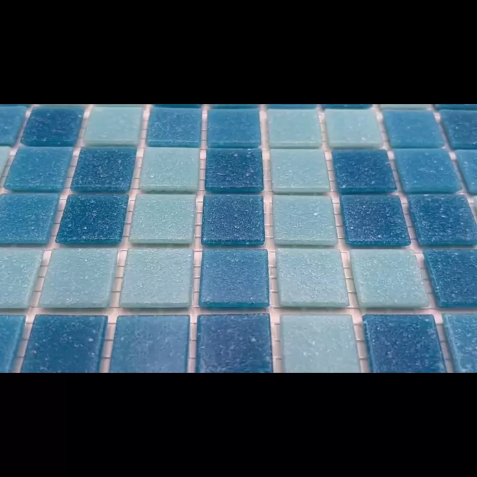 Mosaikfliese Quadrat Mix - 32,7 x 30,5 cm, Blau, Matt - GM A 321