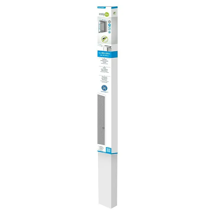 Easy Life Insektenschutzfenster WhiteLINE PLUS Insektenschutz-Teleskopfenster - Weiß, Breitenverstellung: 65 cm - 75 cm, Höhenverstellung: 67 cm - 117 cm, teleskopierbar - Produktbild der "easy life" Teleskop Insektenschutz Fenster Basic Plus. Das Fenster ist einfach zu installieren und bietet Schutz vor Insekten.