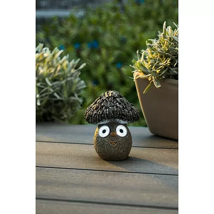 BAUHAUS Solar-Dekoleuchte - 0,06 W, L x B x H: 10,8 x 10,8 x 13,2 cm, Grau, IP44, Pilz - Stimmungsaufnahme