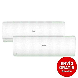 Haier Aire acondicionado Inverter Perla 2x1 (8.871 BTU/h, 9.554 BTU/h, Espacios hasta 20 + 20 m²)