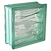 Fuchs Design Bloque de vidrio BM Reflex (Caribe, Aqua, 19 x 19 x 8 cm)