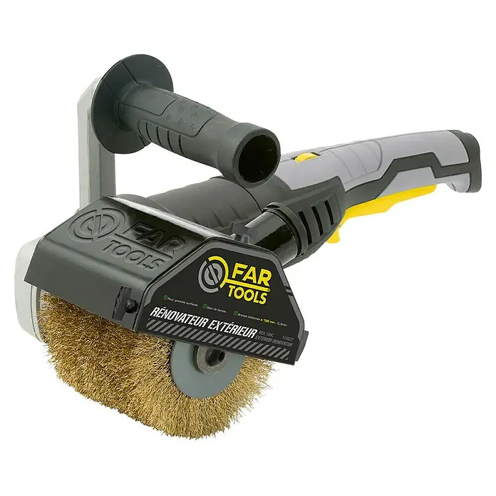 Fartools Lijadora multifunción eléctrica  REX 120C - 1.300 W, Número de oscilaciones marcha en vacío: 900 r.p.m. - 3.200 r.p.m. - Máquina de cepillo de alambre FAR Tools, ideal para renovación exterior. Diseñada para grandes superficies y ahorro de tiempo.