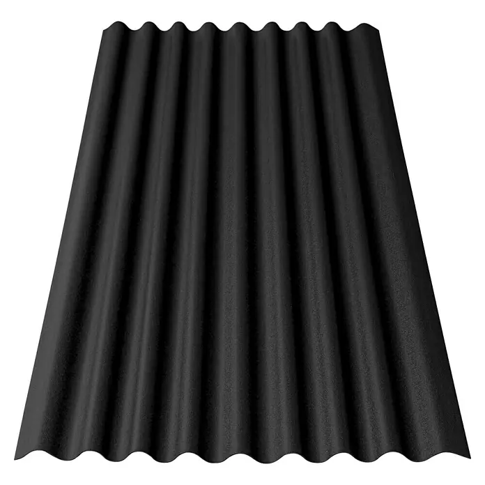 Odem Placa de cubierta Ibiza - 200 x 104 x 1,8 cm, PVC, Negro - Lámina metálica ondulada negra. Ideal para tejados y revestimientos, duradera y con una estética elegante.