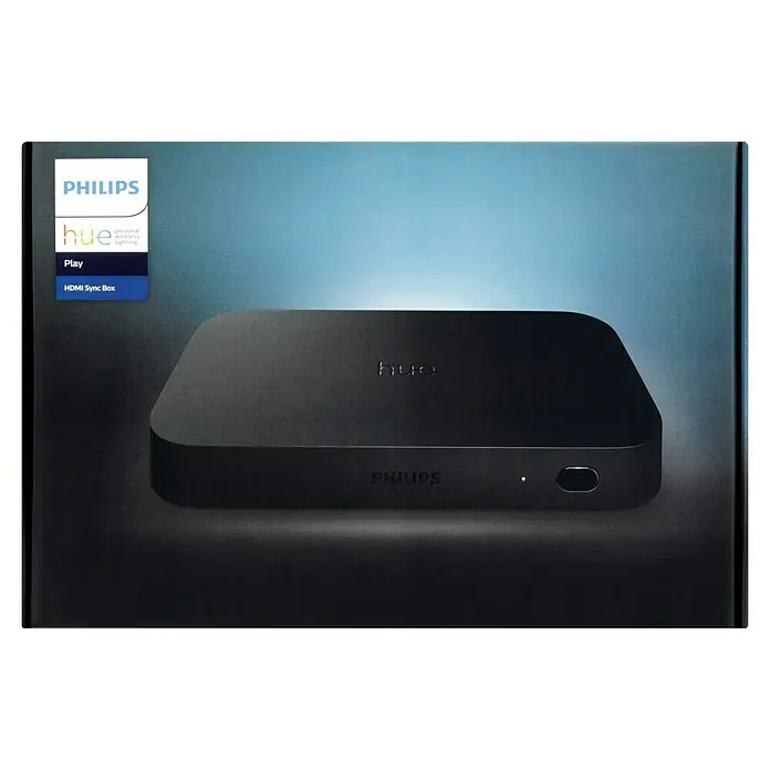 Philips Hue HDMI-Umschalter Play Sync Box - Schwarz, Netzbetrieben, 2,3 x 18,2 x 9,9 cm - Philips Hue Play HDMI Sync Box für ein immersives Unterhaltungserlebnis. Synchronisiert Ihre Lampen mit dem Bildschirminhalt.
