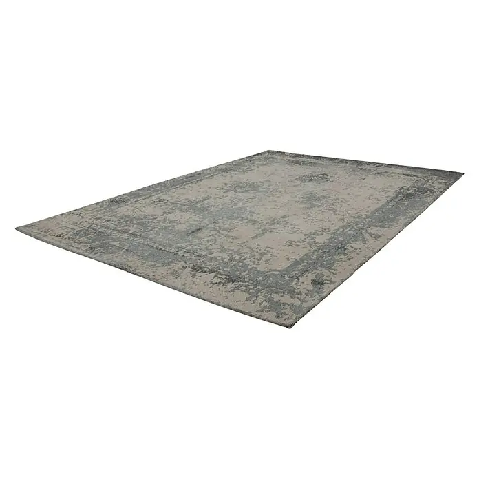 Kayoom Flachgewebeteppich Select 275 - Grau, 170 x 120 cm, 50% Baumwolle, 50% Polyester Chenille - Eleganter Teppich mit abstraktem Muster und dekorativem Rand. Perfekt für ein stilvolles Zuhause mit einem hochwertigen Design, das jedem Raum Atmosphäre verleiht.