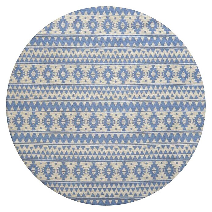 Kayoom Teppich Sunny Rund 200 (Hellblau, Durchmesser: 120 cm)