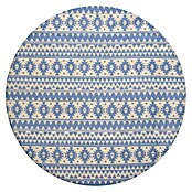Kayoom Teppich Sunny Rund 200 (Hellblau, Durchmesser: 120 cm)