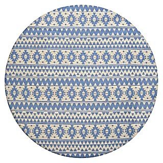 Kayoom Flachgewebeteppich Sunny Rund 200 (120 cm, Hellblau)