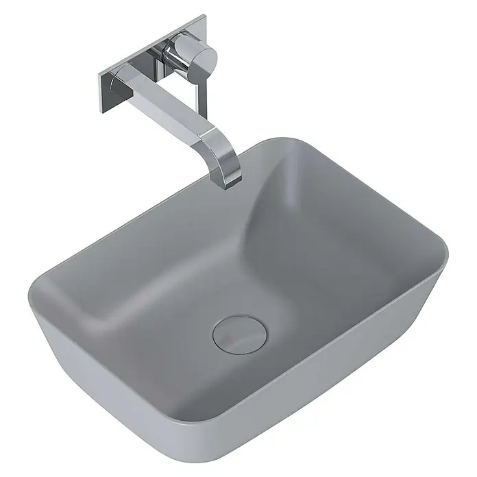 Inspira Ablaufventil - 1 ¼″, Light Grey, Permanent geöffnet - Elegantes Waschbecken mit modernem, wandmontiertem Wasserhahn. Zeitgemäßes Design für stilvolle Badezimmer.