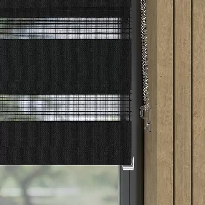 Doppelrollo Basic - B x H: 45 x 150 cm, Schwarz - Detailaufnahme