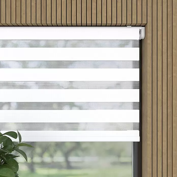 Doppelrollo Basic - B x H: 90 x 150 cm, Weiß - Detailaufnahme