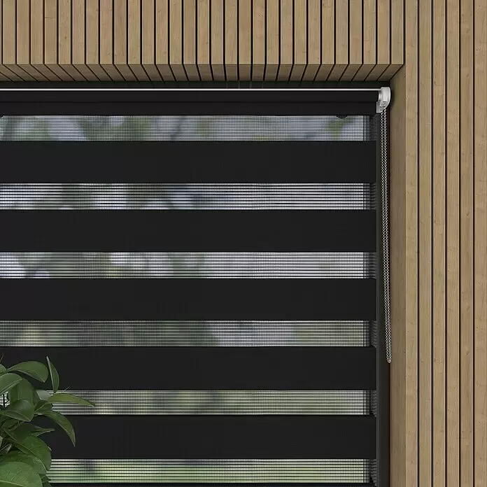 Doppelrollo Basic - B x H: 45 x 150 cm, Schwarz - Detailaufnahme