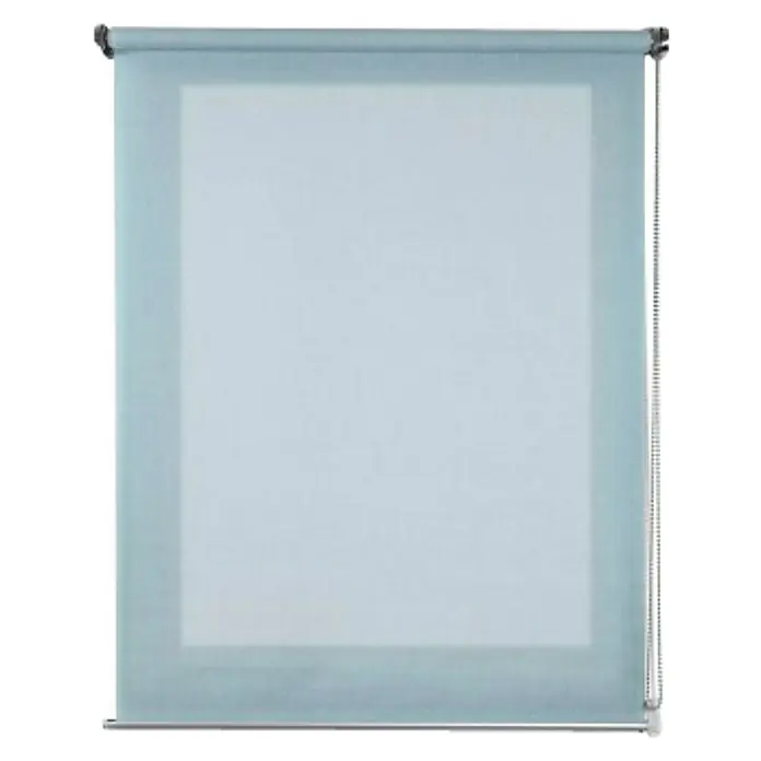 Estor enrollable Roll-up Scandi - An x Al: 80 x 180 cm, Aguamarina, Unicolor - Estor enrollable ligero con una textura fina y marco azul para un diseño moderno de ventana.