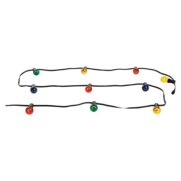 Globo Guirnalda luminosa LED - Para exterior, Número de bombillas: 10 ud. - Guirnalda de luces con bombillas de colores.