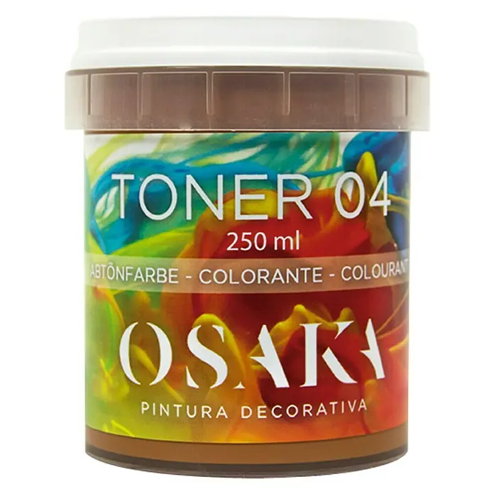 Osaka Colorante Toner - Cuero, 250 ml - Bote de "Toner 04" con 250 ml de pasta pigmentaria de pintura decorativa para diseños creativos de paredes y proyectos de arte.