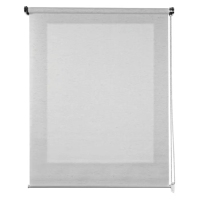 Estor enrollable Roll-up Scandi - An x Al: 140 x 180 cm, Lino, Unicolor - Estor enrollable blanco con control de cadena, ideal para filtrar suavemente la luz y proporcionar privacidad en cualquier habitación.