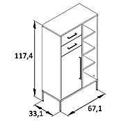 Schildmeyer Kent Highboard (67,1 x 33,1 x 117,4 cm, Nachtblau, Matt) | BAUHAUS
