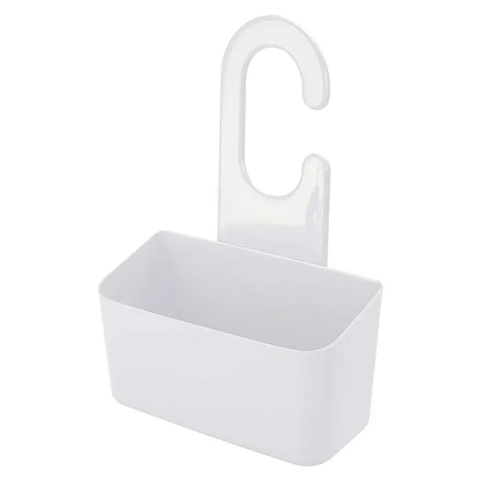 Deblanch Cesta de baño para ducha -  - Organizador colgante de plástico blanco para guardar cómodamente artículos en el baño o la cocina. Ideal para espacios pequeños.